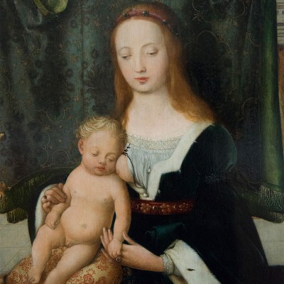 Hans Holbein (1465-1524) - Marie avec l'Enfant Jésus dormant. 1520