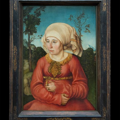 Lucas Cranach l'Ancien  (1472-1553)- Portrait de la femme d'un savant, 1503 - Bois de conifère, 52,5 x 36,5  cm