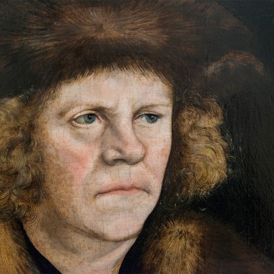 Lucas Cranach l'Ancien  (1472-1553) - Portrait d'un homme avec un beret de fourure brune - 1510/12