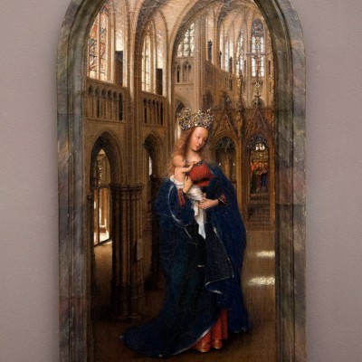 Jan van Eyck (vers 1390-1441) La vierge dans l'Église, vers 1425 - Bois de chêne sommet arrondi.