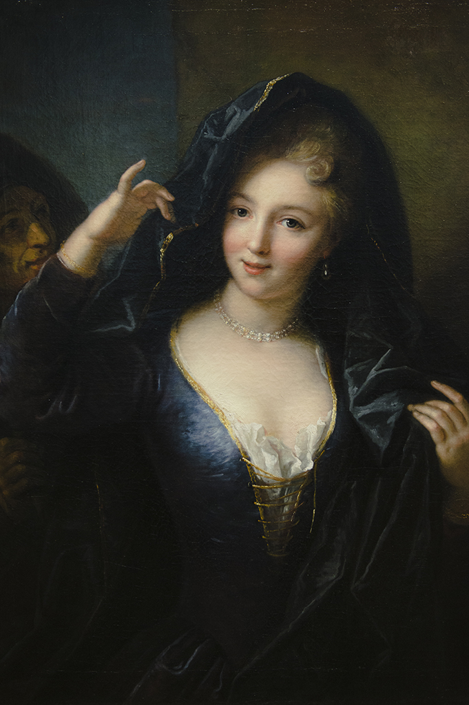 Anciennement attribué à Jean Raoux (Montpellier, 1677 - Paris, 1734) Jeune fille au collier de perles - huile sur toile