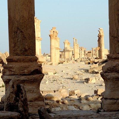 Vue générale de la colonnade de Palmyre