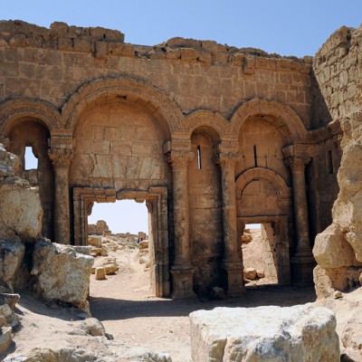Resafa connu à l’époque romaine comme Sergiopolis. Porte nord de la cité, site du Palais d’Hisham.