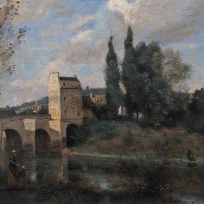 Le pont de Mantes  - Jean Baptiste Camille Corot (1796-1875) France 1868-1870 France. Huile sur toile. Musée Calouste Gulbenkian - Lisbonne