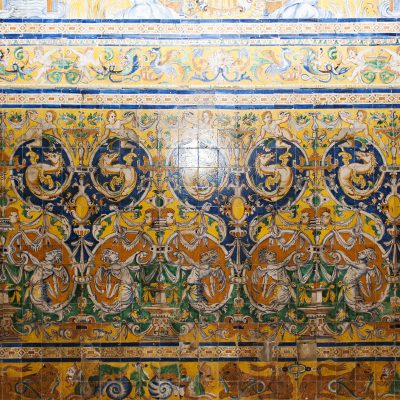 Détail des carreaux de faïences (azulejos) du palais gothique - Alcazar royal de Séville