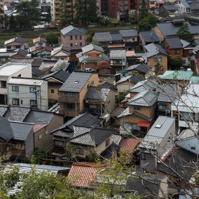 Vue depuis les hauteurs de Kanazawa du quartier de Higashiyama Higashi -
