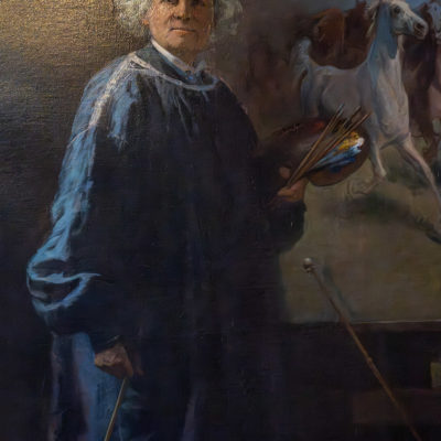 Rosa Bonheur dans son atelier par Georges Achille-Fould (et Rosa Bonheur), 1893.