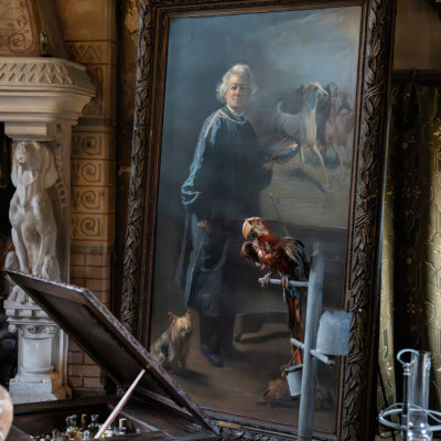 Rosa Bonheur dans son atelier par Georges Achille-Fould (et Rosa Bonheur), 1893.